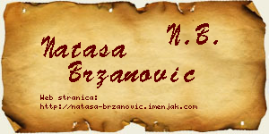 Nataša Brzanović vizit kartica